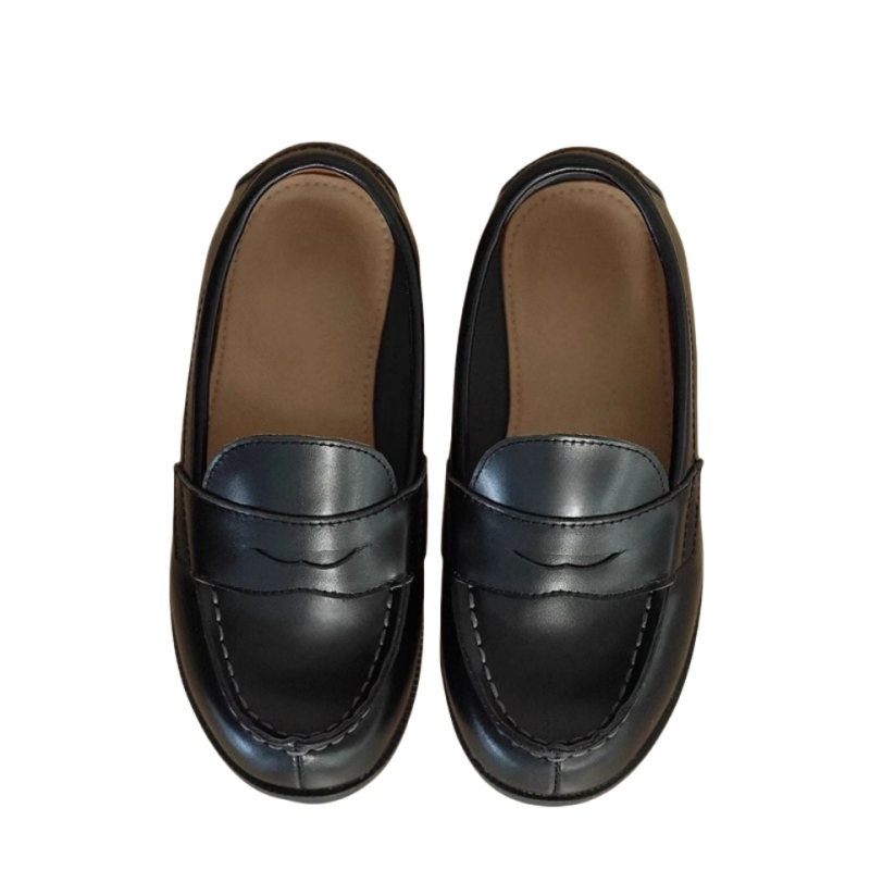 Dječje retro loafers od kravlje kože – niski gornji dio, gumeni potplat, prirodna koža ulošak, unisex