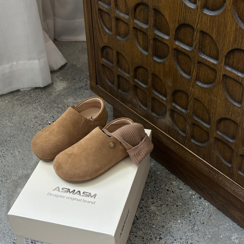 Dječje kožne cipele u Birkenstock stilu, slip-on, unisex, korejski dizajn, jesen 2025