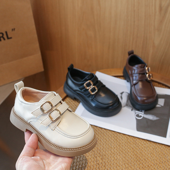 Uniszex gyerekeknek PU bőr loaferek Velcro-záródással — PU felsőrész, PU belső, PU talpbetét, gumitalp