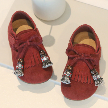 Kožni loaferi za djevojčice u Birkenstock stilu sa Velcro zatvaračem, niski gornji dio, gumeni potplat, proljeće 2026