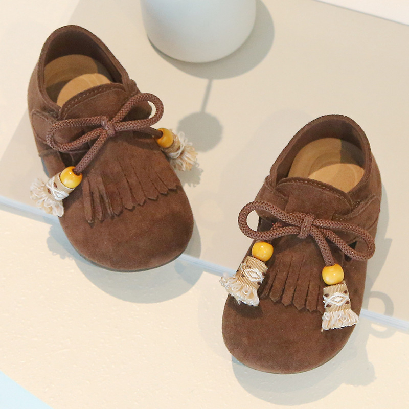 Kožni loaferi za djevojčice u Birkenstock stilu sa Velcro zatvaračem, niski gornji dio, gumeni potplat, proljeće 2026