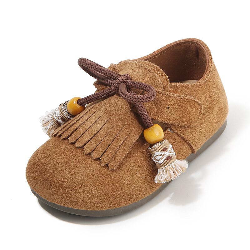 Kožni loaferi za djevojčice u Birkenstock stilu sa Velcro zatvaračem, niski gornji dio, gumeni potplat, proljeće 2026