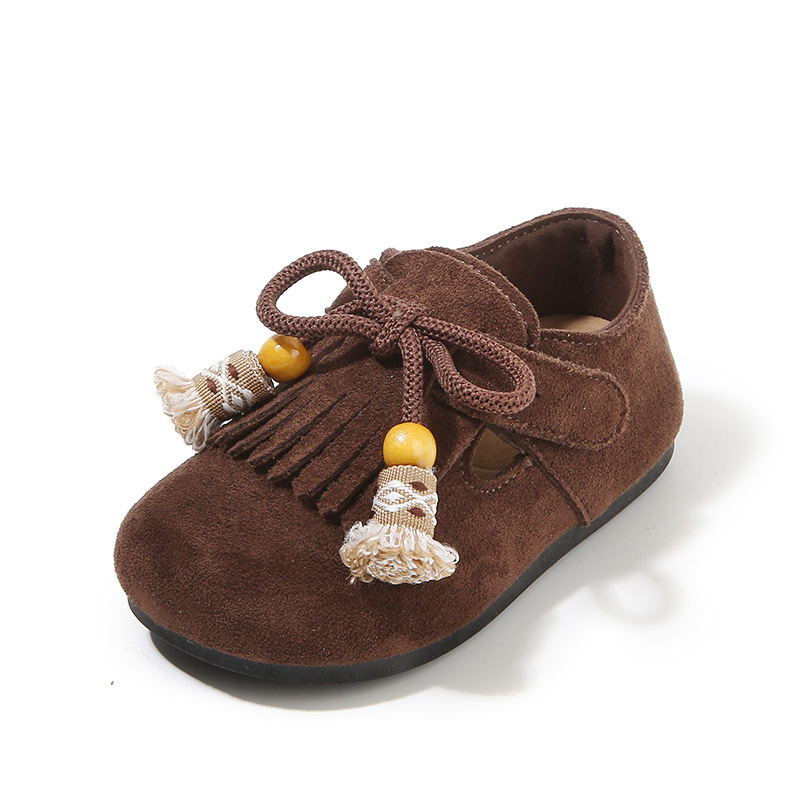 Kožni loaferi za djevojčice u Birkenstock stilu sa Velcro zatvaračem, niski gornji dio, gumeni potplat, proljeće 2026