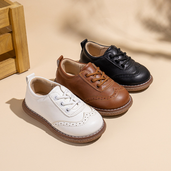 Unisex školske cipele s izgledom PU kože, protuklizna TPR potplata, vezice, niski gornji dio, casual stil, za djecu 1–12 godina, pogodne za proljeće i jesen.