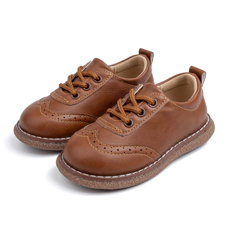 Unisex školske cipele s izgledom PU kože, protuklizna TPR potplata, vezice, niski gornji dio, casual stil, za djecu 1–12 godina, pogodne za proljeće i jesen.