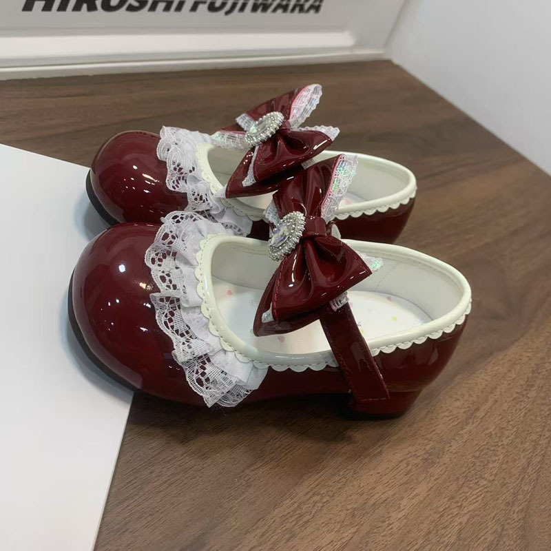 Dječje Mary Jane cipele s čipkastom mašnicom, niski gornji dio, Velcro zatvaranje, prozračne i protuklizne potplata