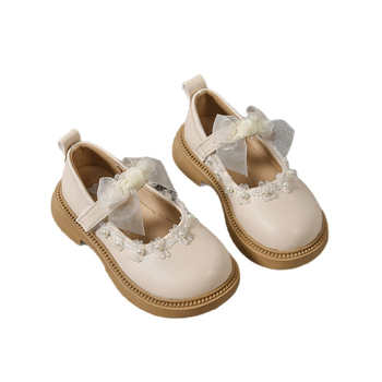 Dječje cipele od PU kože za djevojčice s mašnicom, kopčanje na Velcro, niski gornji dio, gumena potplata, prozračne i vodootporne, stil princeze, proljeće 2025
