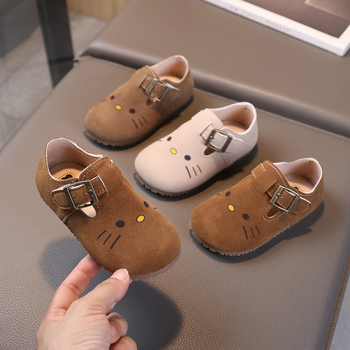 Pantofi copii cu Velcro, partea superioară PU, talpă din cauciuc, model desen animat, talpă joasă