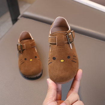 Pantofi copii cu Velcro, partea superioară PU, talpă din cauciuc, model desen animat, talpă joasă