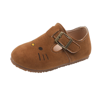 Pantofi copii cu Velcro, partea superioară PU, talpă din cauciuc, model desen animat, talpă joasă