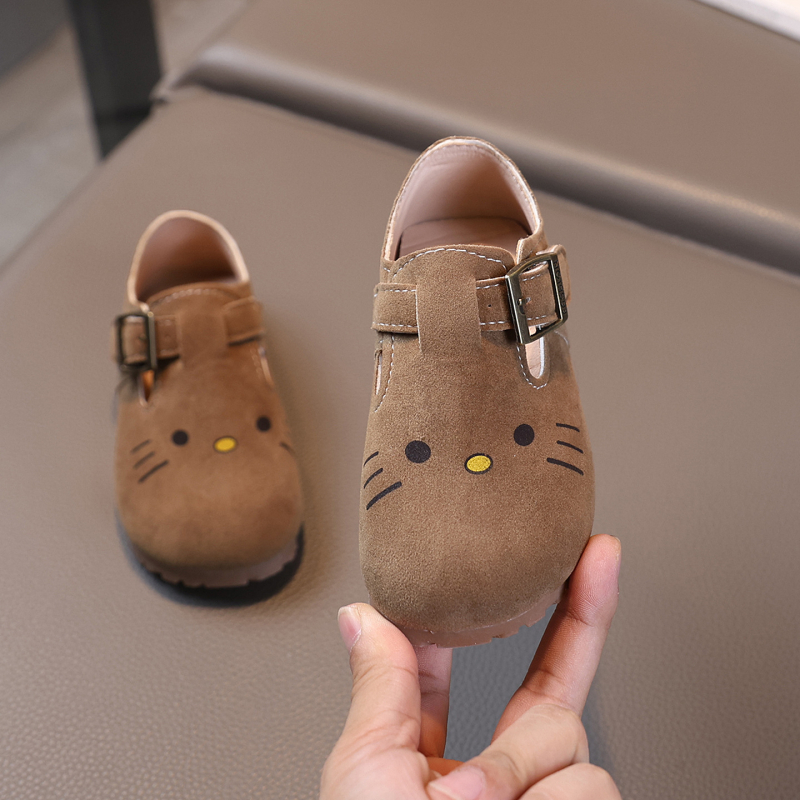 Pantofi copii cu Velcro, partea superioară PU, talpă din cauciuc, model desen animat, talpă joasă