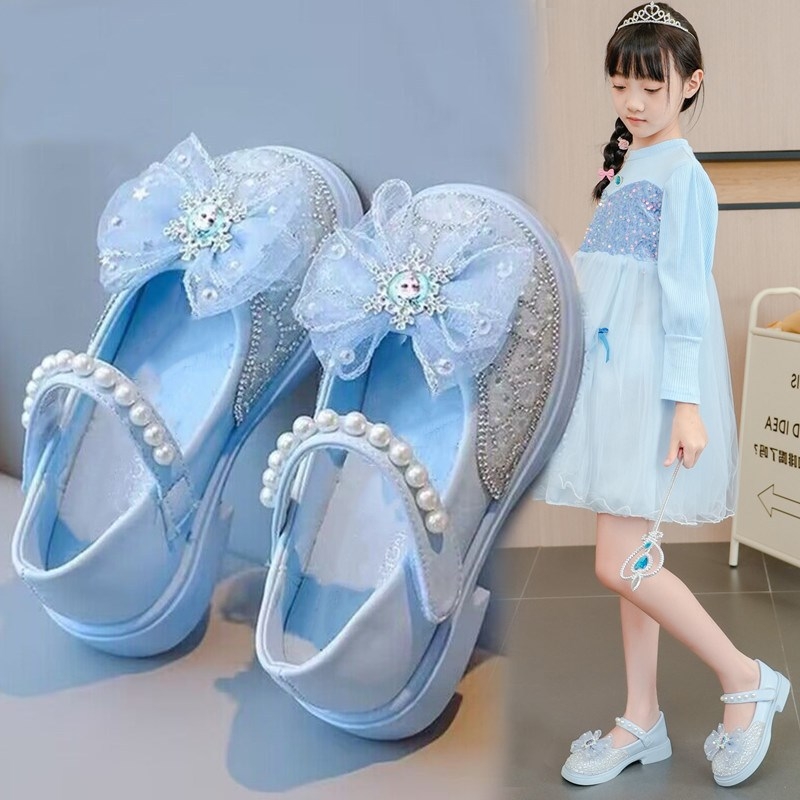 Dječje kristalne cipele u stilu princeze – Velcro kopčanje, gornji dio: sintetička koža, đon: TPR, niski kroj, proljeće i jesen