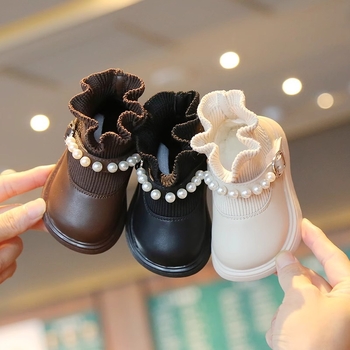 Dječje cipele za djevojčice u stilu princeze s gornjim dijelom od mikrovlakna, gumom, Velcro zatvaračem, umetkom od umjetne vune, za dob 0–3 godina