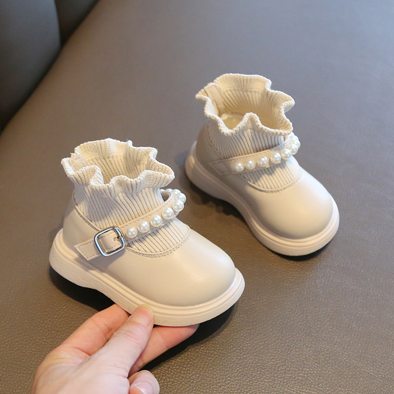 Dječje cipele za djevojčice u stilu princeze s gornjim dijelom od mikrovlakna, gumom, Velcro zatvaračem, umetkom od umjetne vune, za dob 0–3 godina