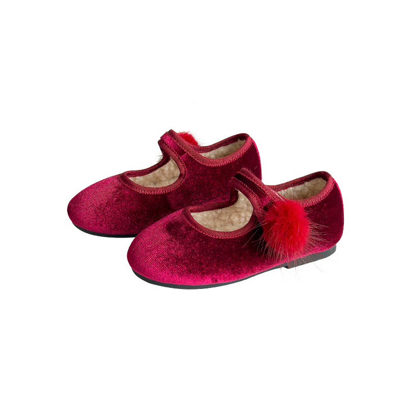 Dječje cipele od velura s Velcro zatvaračem, niski gornji dio, gumeni potplat, protuklizne i toplo zimu