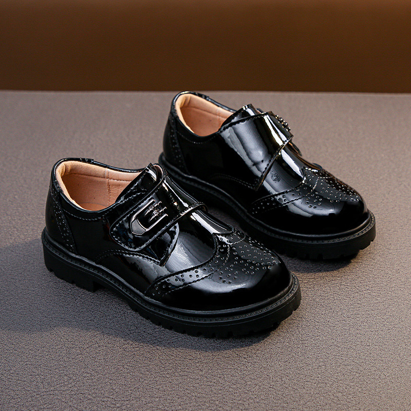 Dječje kožne tenisice, britanski stil, gornji dio od mikrovlaknaste kože, zatvarač na Velcro, niski vrh, gumena potplat