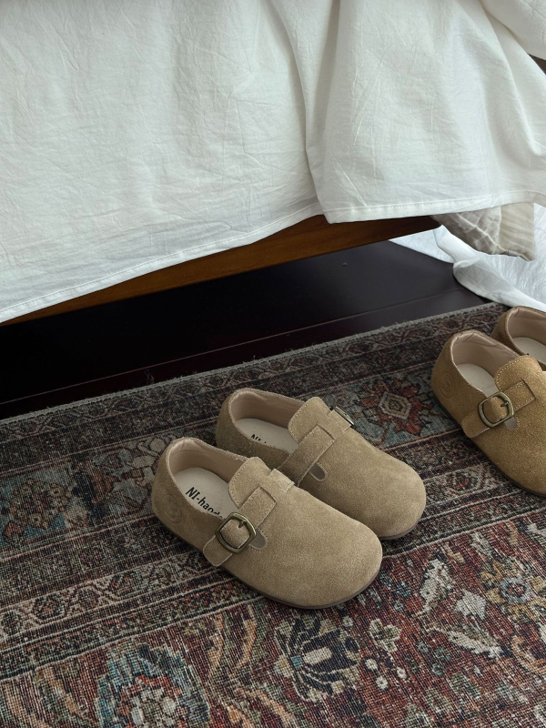 Dječje cipele od prave kože, mekana potplat, retro zaobljeni vrh, unisex, 2025 proljeće–jesen