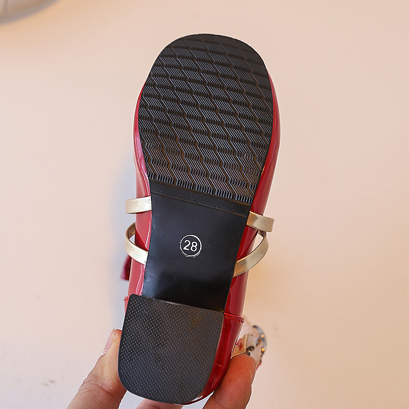 Dječje Mary Jane cipele s PU gornjim dijelom, kopčom, gumom potplatom, prozračne i protuklizne