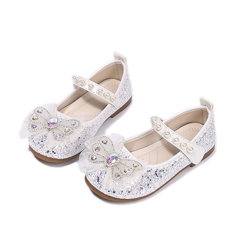 Mergaitėms princesės bateliai — Velcro užsegimas; viršutinė medžiaga: Greet; vidinė medžiaga: PU; vidpadis: PU; padas: Beef tendon