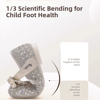 Mergaitėms skirtos kristalinės plokščios basutės su kvadratine nosimi, Velcro užsegimas, EVA įdėklas, 4–16 metų, ruduo 2025