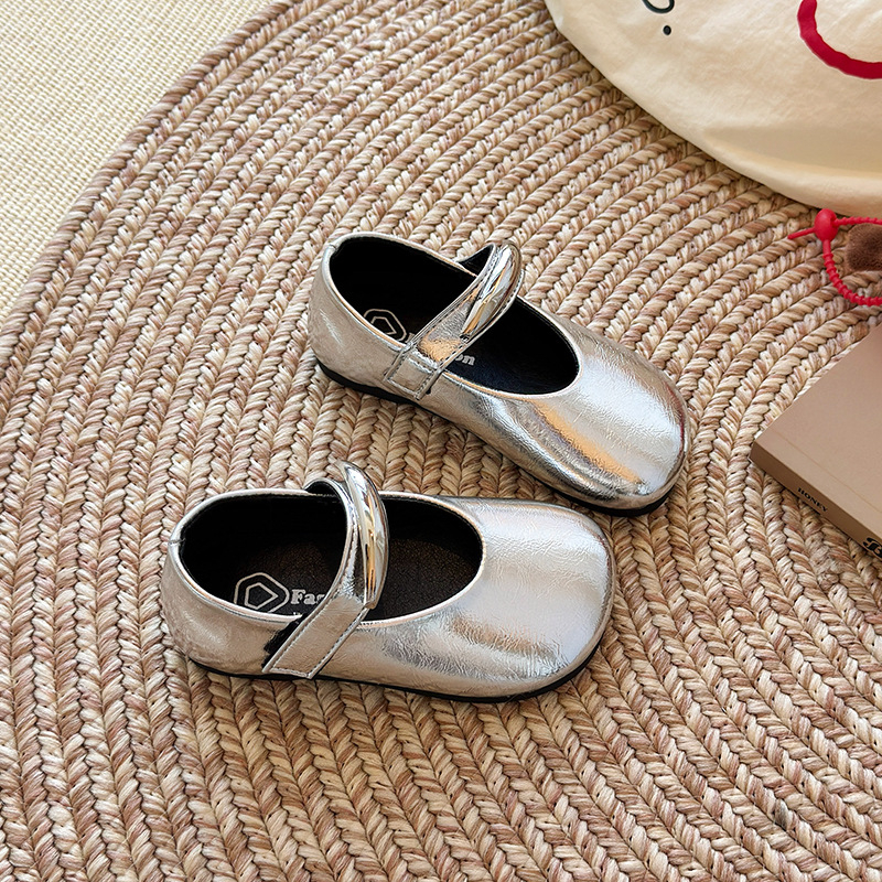 Lány Mary Jane balerina cipő — kézzel készült, puha mikroszálas felsőrész, Velcro zárás, természetes gumi anti-slip talp, tavasz és őszre