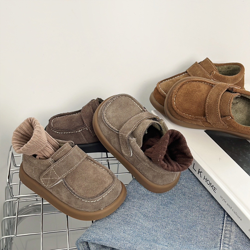 Dječje tenisice od nubuk kože, niskog kroja, unisex, Velcro kopčanje, prozračne, tople, izdržljive, za proljeće i jesen