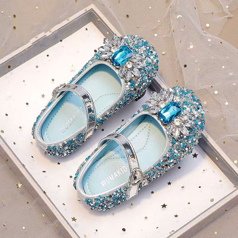 Pantofi de prințesă pentru fete, cu partea superioară din microfibră, talpă din piele, închidere Velcro, imprimeu floral, impermeabili