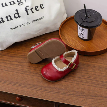 Dječje kožne cipele s kineskim stilom, cipele za princeze s mašnicom, mekan potplat, 2025 proljeće–jesen