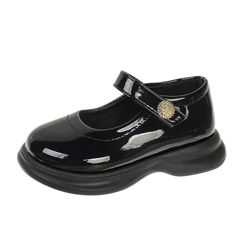 Dječje cipele od PU kože za djevojčice, školski stil, s Velcro kopčom, casual, zaobljeni vrh, protuklizna potplata, 2026 proljeće–jesen