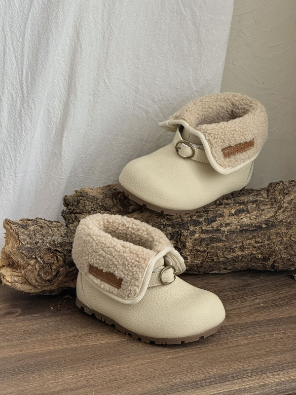 Dječje čizme od kože sa bočnim zatvaračem – retro stil, jesen-zima, toplo, gumasta potplata, unisex, uzrast 4–12 godina, gornji dio od mikrovlakna
