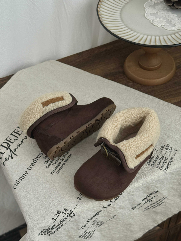 Dječje čizme od kože sa bočnim zatvaračem – retro stil, jesen-zima, toplo, gumasta potplata, unisex, uzrast 4–12 godina, gornji dio od mikrovlakna
