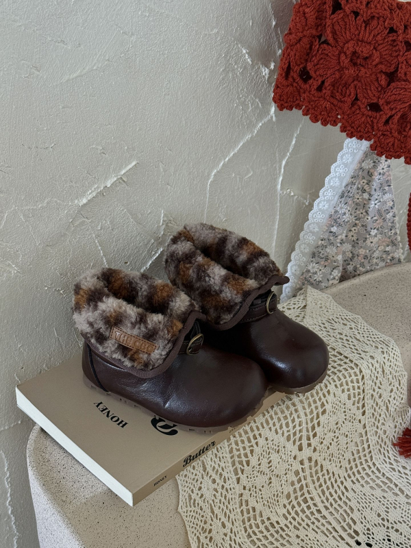 Dječje čizme od kože sa bočnim zatvaračem – retro stil, jesen-zima, toplo, gumasta potplata, unisex, uzrast 4–12 godina, gornji dio od mikrovlakna