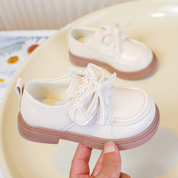 Dievčenské PU kožené topánky - Štýl princeznej, nízky vrchný diel, zapínanie na suchý zips, gumová podrážka, celoročné, vek 4–16 rokov