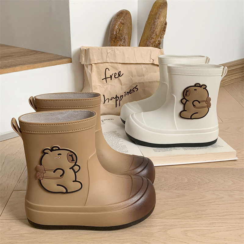 Kechuntu PVC detské dažďové čižmy s karikatúrnym vzorom, pre deti 4–16 rokov
