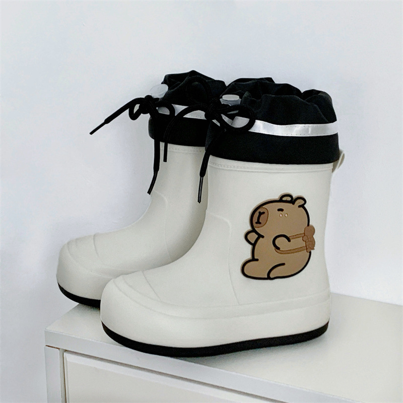 Kechuntu PVC detské dažďové čižmy s karikatúrnym vzorom, pre deti 4–16 rokov