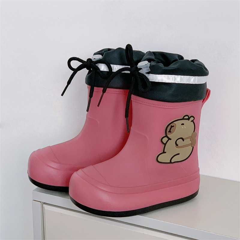 Kechuntu PVC detské dažďové čižmy s karikatúrnym vzorom, pre deti 4–16 rokov