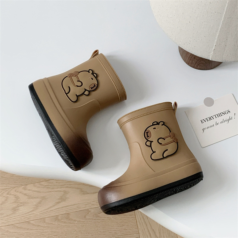 Kechuntu PVC detské dažďové čižmy s karikatúrnym vzorom, pre deti 4–16 rokov