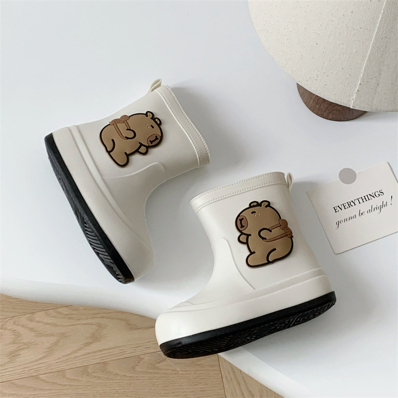 Kechuntu PVC detské dažďové čižmy s karikatúrnym vzorom, pre deti 4–16 rokov