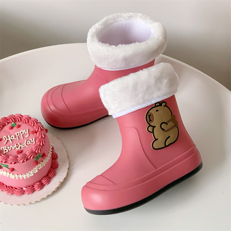 Kechuntu PVC detské dažďové čižmy s karikatúrnym vzorom, pre deti 4–16 rokov