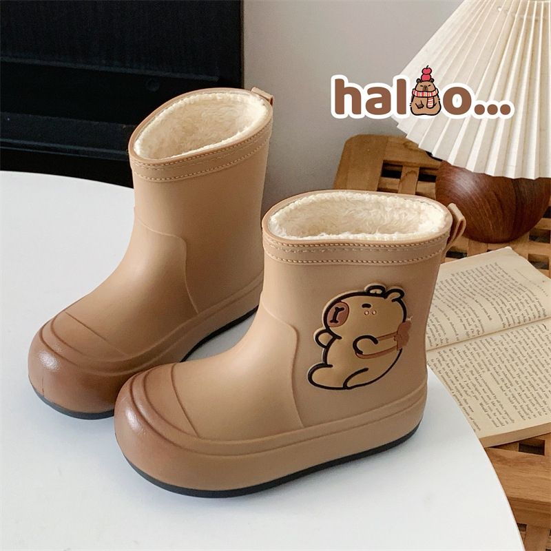 Kechuntu PVC detské dažďové čižmy s karikatúrnym vzorom, pre deti 4–16 rokov