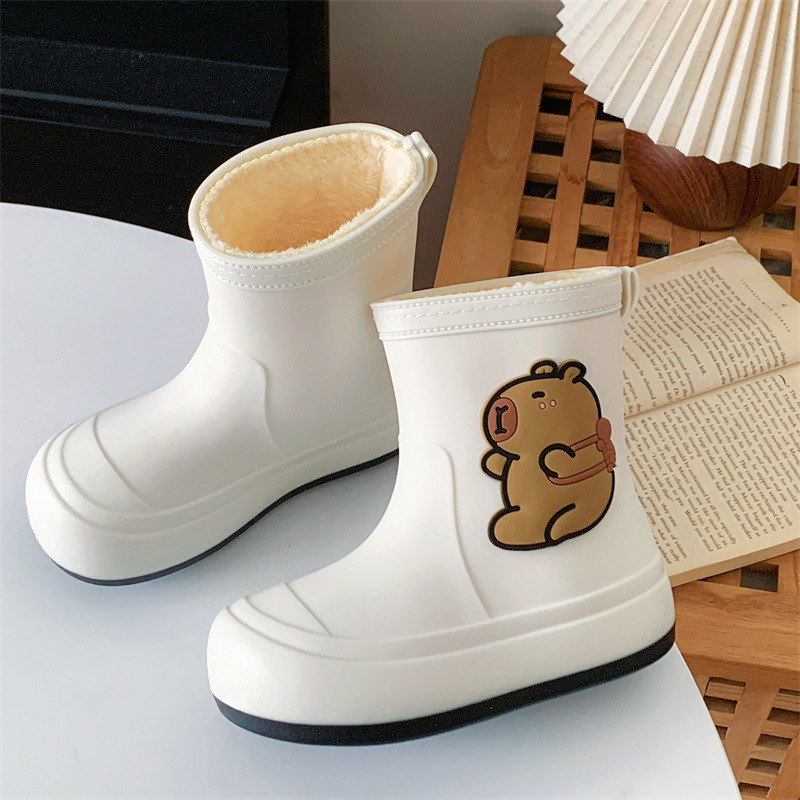 Kechuntu PVC detské dažďové čižmy s karikatúrnym vzorom, pre deti 4–16 rokov