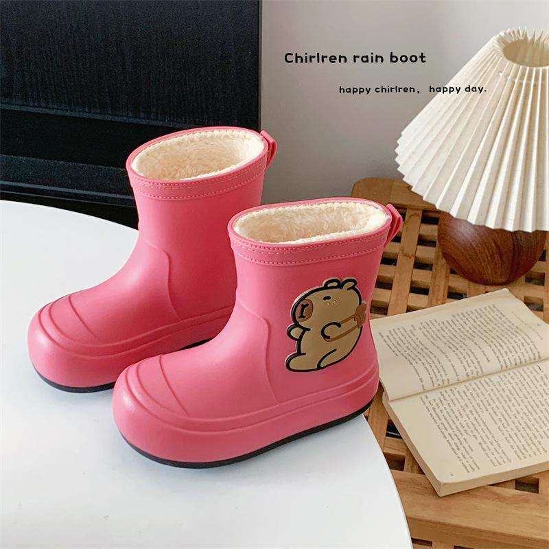 Kechuntu PVC detské dažďové čižmy s karikatúrnym vzorom, pre deti 4–16 rokov