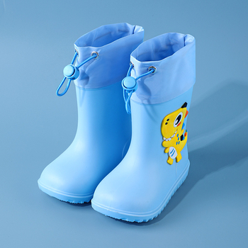 Ghete de ploaie pentru copii – design desen animat drăguț, partea superioară din PVC, impermeabile, talpă antiderapantă, înălțime medie a tubului, potrivite pentru copii de la 6 luni la 6 ani