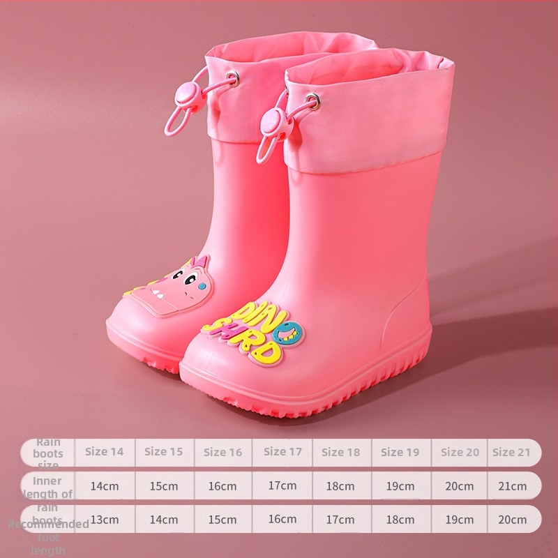 Ghete de ploaie pentru copii – design desen animat drăguț, partea superioară din PVC, impermeabile, talpă antiderapantă, înălțime medie a tubului, potrivite pentru copii de la 6 luni la 6 ani