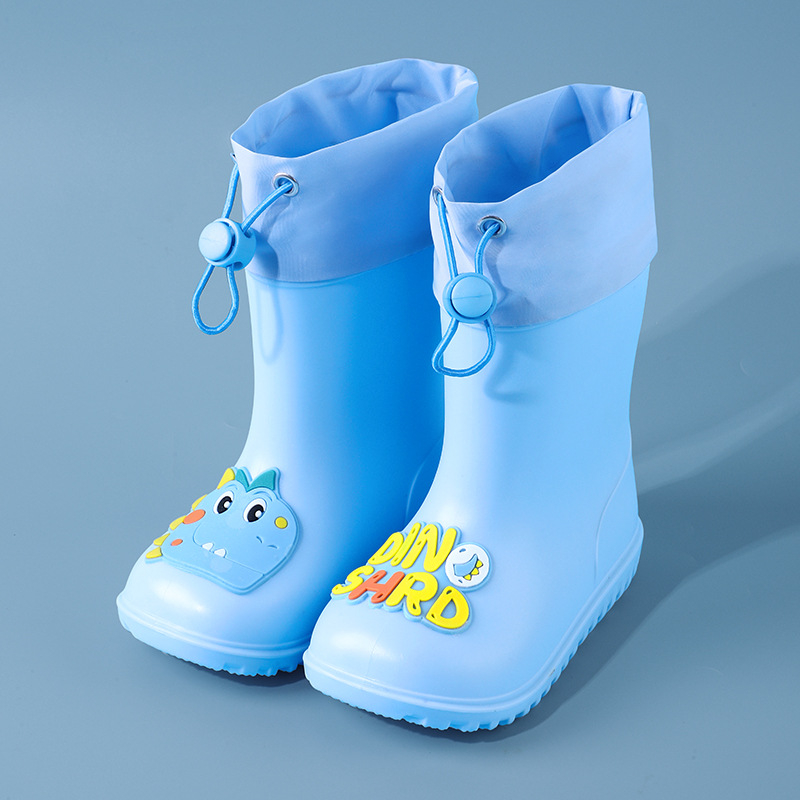 Ghete de ploaie pentru copii – design desen animat drăguț, partea superioară din PVC, impermeabile, talpă antiderapantă, înălțime medie a tubului, potrivite pentru copii de la 6 luni la 6 ani