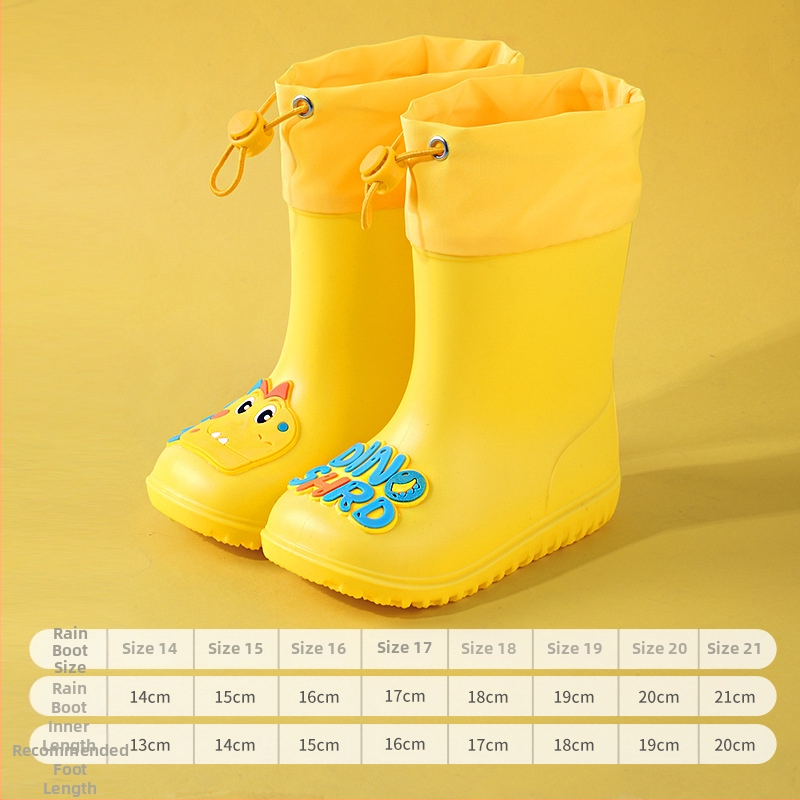 Ghete de ploaie pentru copii – design desen animat drăguț, partea superioară din PVC, impermeabile, talpă antiderapantă, înălțime medie a tubului, potrivite pentru copii de la 6 luni la 6 ani