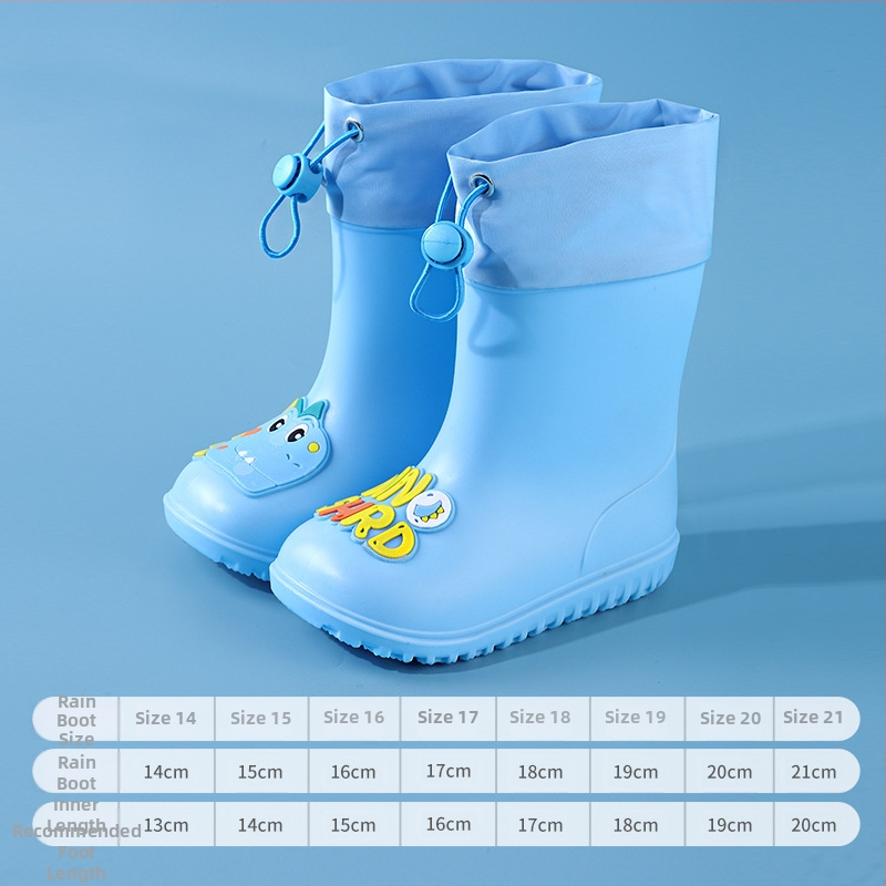 Ghete de ploaie pentru copii – design desen animat drăguț, partea superioară din PVC, impermeabile, talpă antiderapantă, înălțime medie a tubului, potrivite pentru copii de la 6 luni la 6 ani