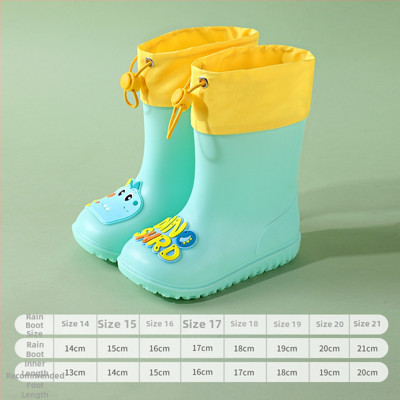 Ghete de ploaie pentru copii – design desen animat drăguț, partea superioară din PVC, impermeabile, talpă antiderapantă, înălțime medie a tubului, potrivite pentru copii de la 6 luni la 6 ani