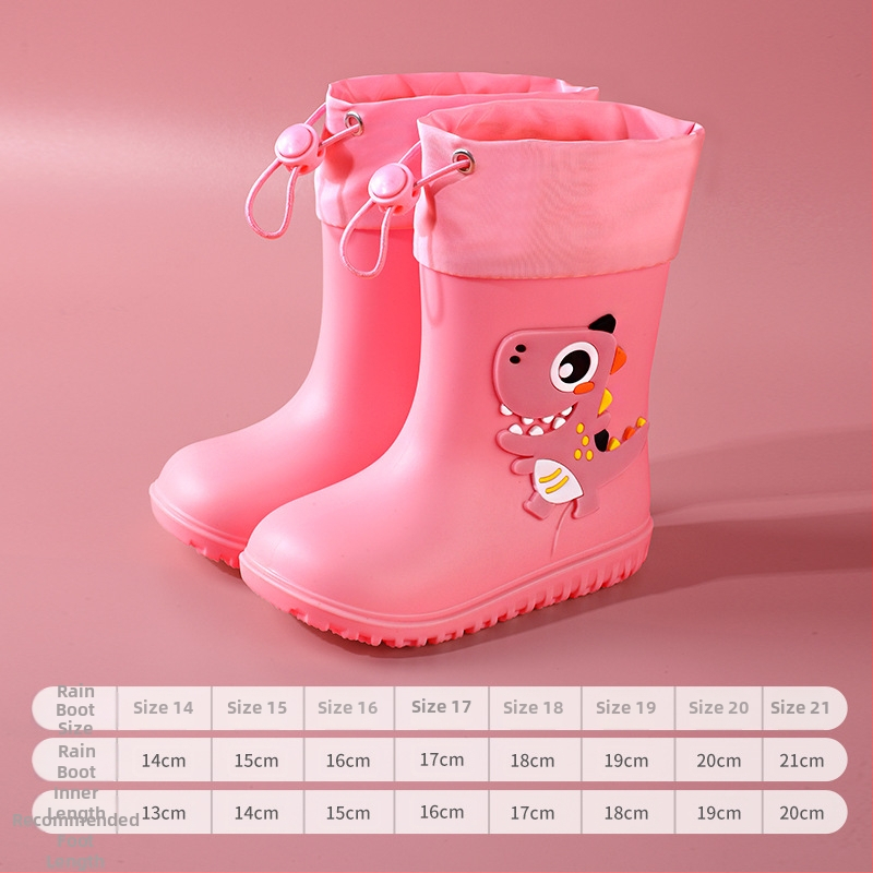 Ghete de ploaie pentru copii – design desen animat drăguț, partea superioară din PVC, impermeabile, talpă antiderapantă, înălțime medie a tubului, potrivite pentru copii de la 6 luni la 6 ani