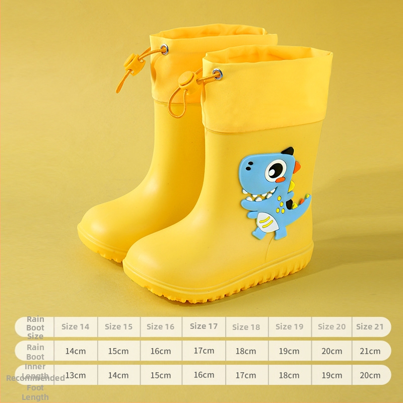 Ghete de ploaie pentru copii – design desen animat drăguț, partea superioară din PVC, impermeabile, talpă antiderapantă, înălțime medie a tubului, potrivite pentru copii de la 6 luni la 6 ani